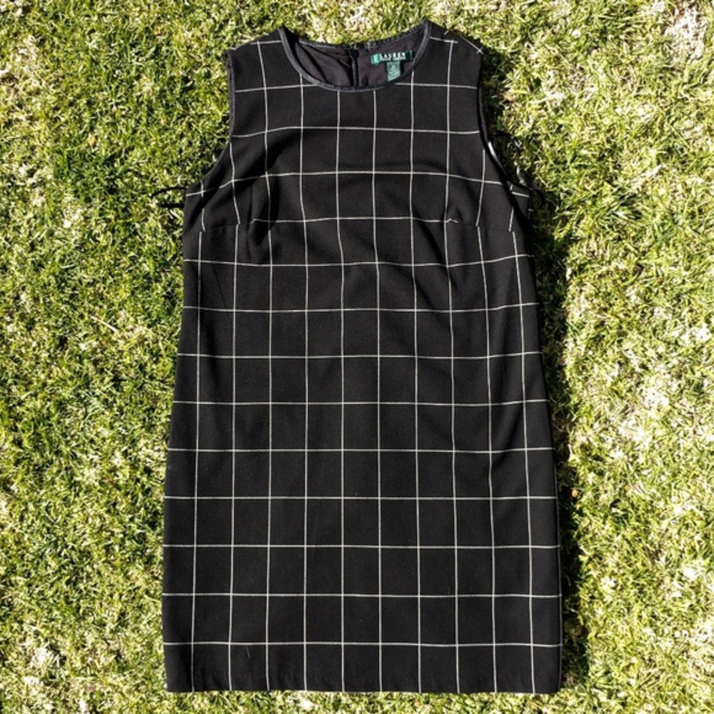 Ralph Lauren Checkered Black Dress